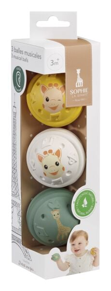 Sophie La Girafe 3'lü Kauçuk Müzikli Toplar
