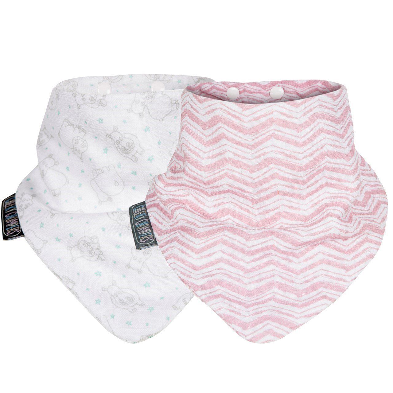 Cheeky Chompers  Neckerbib Rosy Days & Hippo