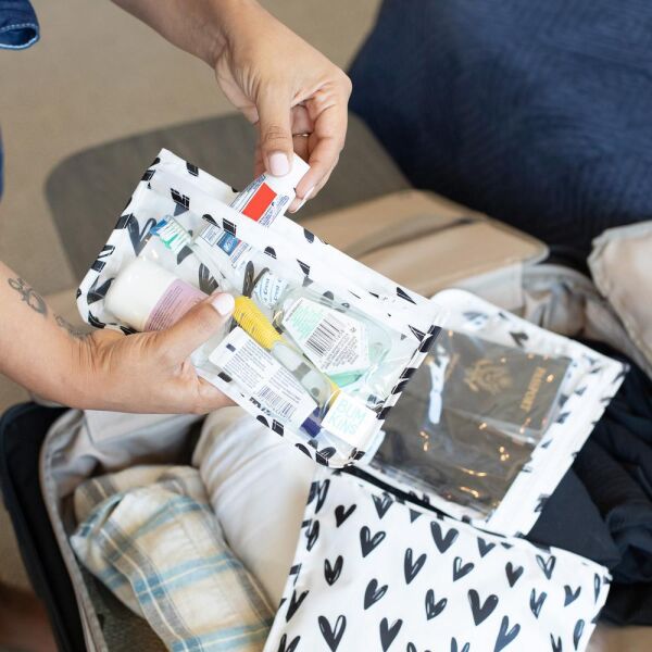 Bumkins 3'lü Şeffaf Seyahat Çantası Hearts