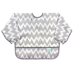 Bumkins Uzun Kollu Önlük (6-24 ay) Grey Chevron
