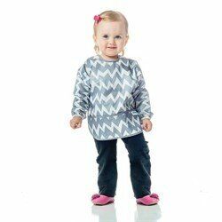 Bumkins Uzun Kollu Önlük (6-24 ay) Grey Chevron