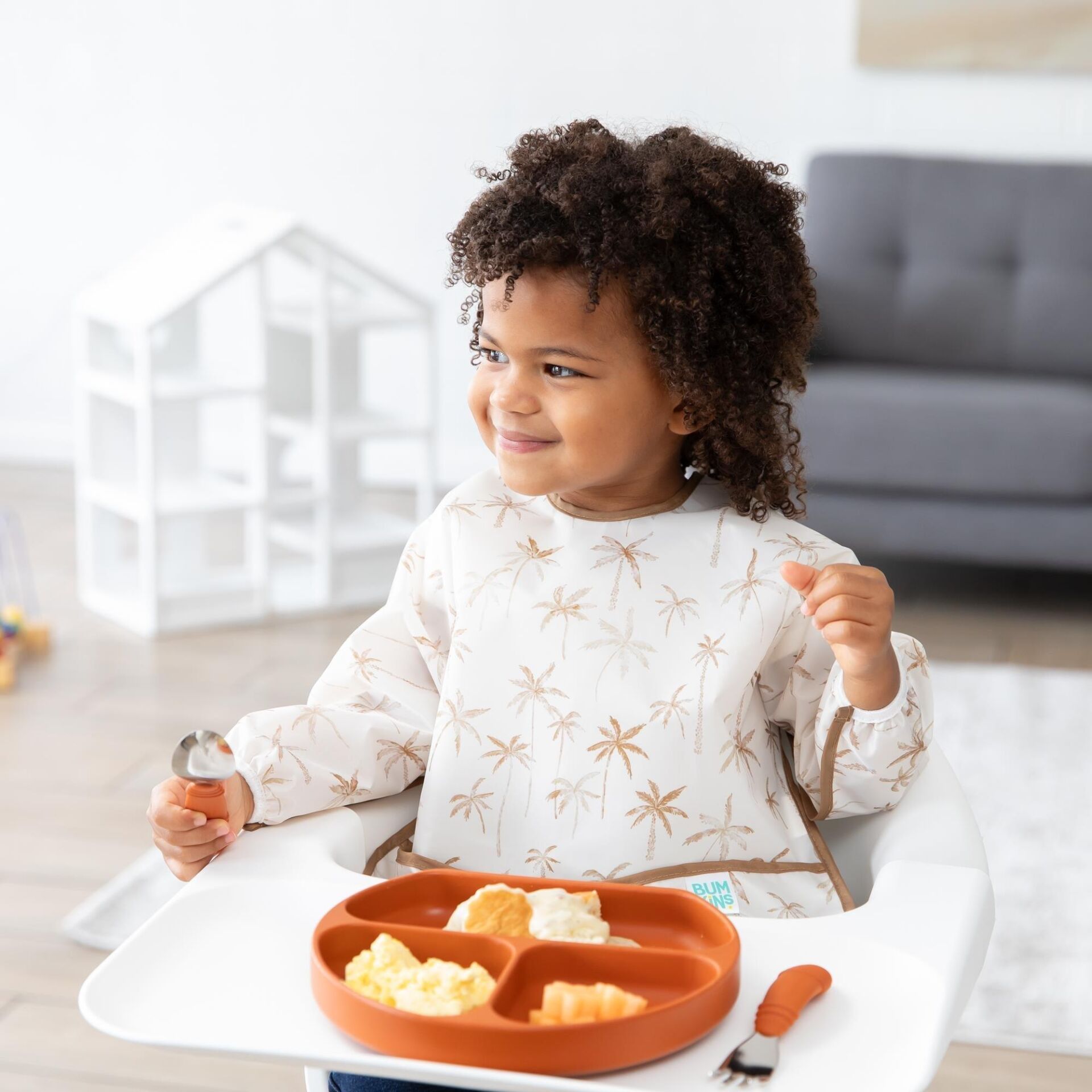 Bumkins Uzun Kollu Önlük (6-24 ay) Palm Daze