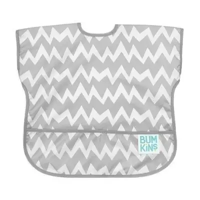 Bumkins Kısa Kollu Önlük (1-3 Yaş) Gray Chevron